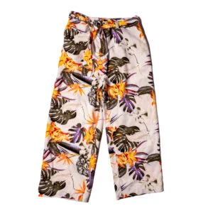 LADIES WHITE ISLAND STYLE LINEN PANTS