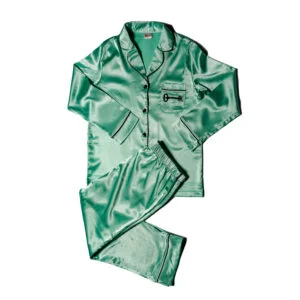 LADIES MINT GREEN SATIN PAJAMAS (PANTS SET)